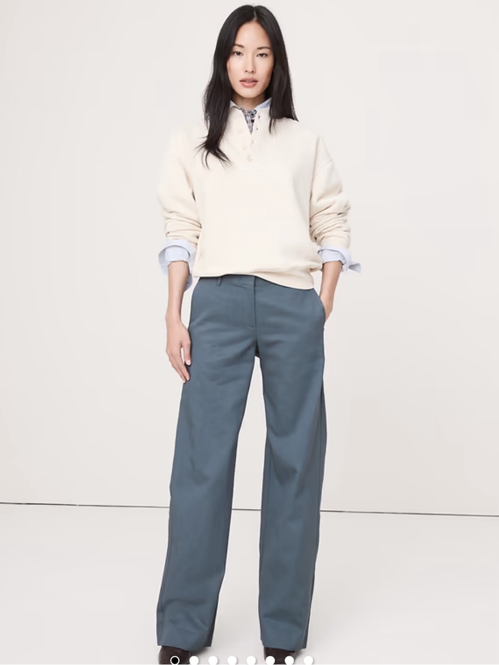 Banana Republic NWOT Everyday Wide Leg Pant in Stormy Cloud Size Small